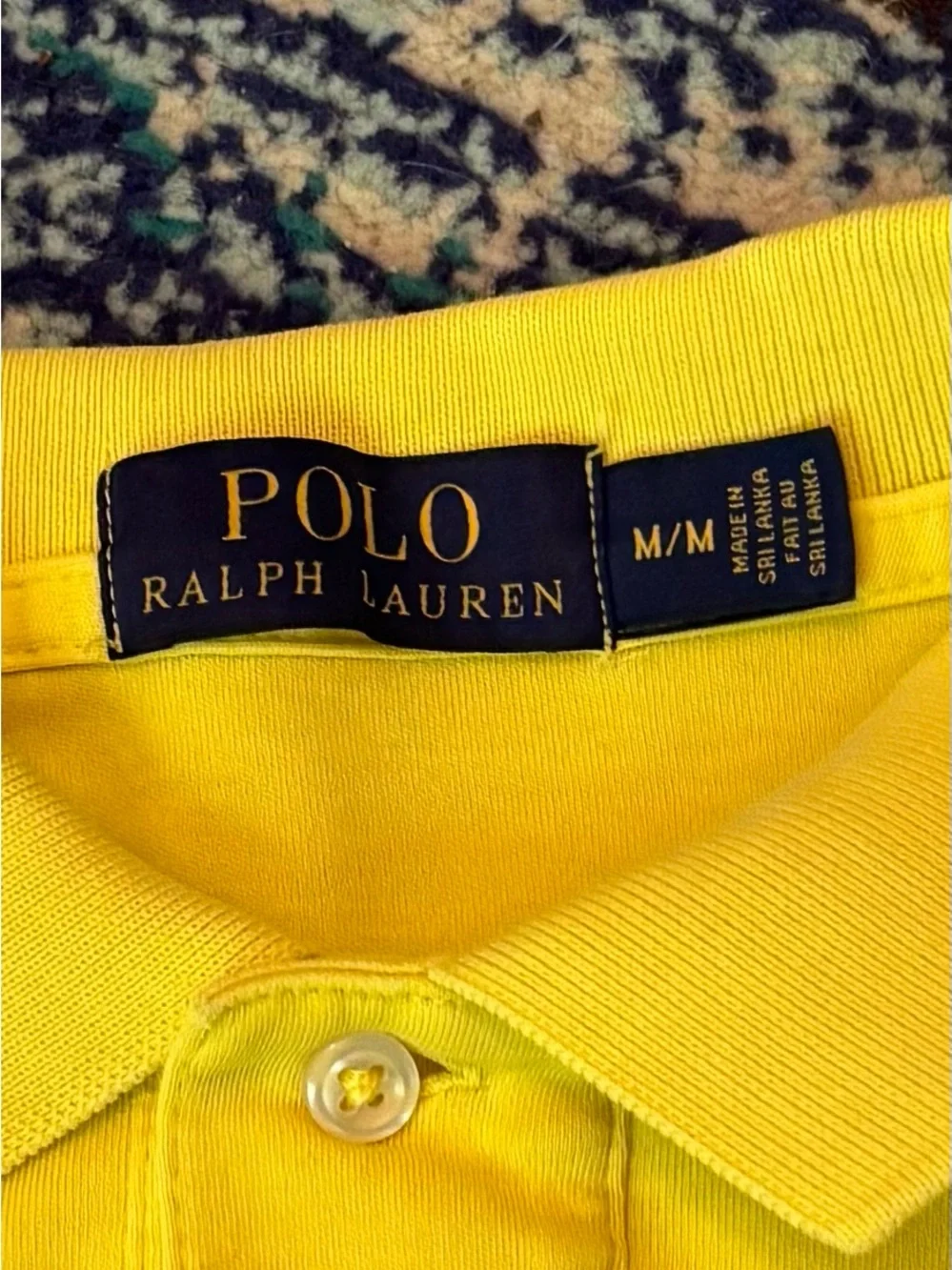 Polo Ralph Lauren Men’s Medium Bright Yellow Polo Shirt Navy Pony Preppy Golf